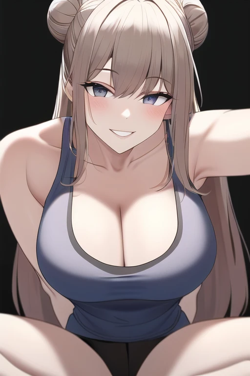 [NovelAI] Sanggul rambut Tanktop Senyum menggoda [Ilustrasi]